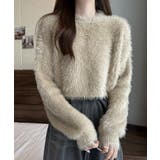 ベージュ | ショート丈 シャギーニットトップス韓国風 | SUNSHINE CLOSET