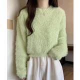 ミント | ショート丈 シャギーニットトップス韓国風 | SUNSHINE CLOSET