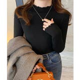 ブラック | メロウフリル ニットトップス レディース | Miniministore