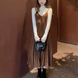 ブラウン | プリーツ キャミソールワンピース レディース | Miniministore