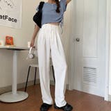 ホワイト | セミワイドパンツ レディース スラックス オフィスカジュアル | Miniministore