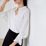 ホワイト | スキッパー シャツブラウス レディース オフィスカジュアル | Miniministore