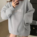 グレー | スウェット 裏起毛 英字ロゴ トレーナー | Miniministore