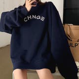 ネイビー | スウェット 裏起毛 英字ロゴ トレーナー | Miniministore