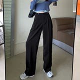 ブラック | セミワイドパンツ レディース オフィス | Miniministore