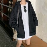 ブラック | 裏起毛 スウェットパーカー レディース | Miniministore