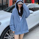 スモーキーブルー | 裏起毛 スウェットパーカー レディース | Miniministore