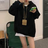 ブラック | 裏起毛パーカー レディース 韓国風秋冬 | Miniministore