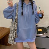 ブルー | 裏起毛パーカー レディース 韓国風秋冬 | Miniministore