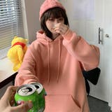 サーモンピンク | 裏起毛パーカー レディース 韓国風秋冬 | Miniministore