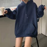 ネイビー | 裏起毛パーカー レディース 韓国風秋冬 | Miniministore