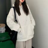 ホワイト | 裏起毛パーカー レディース 韓国風秋冬 | Miniministore