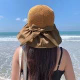 キャメルベージュ | サンバイザー バケットハットバックリボン | Miniministore