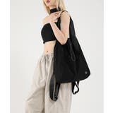 ブラック | 大容量 ドローストリングショルダーパック スポーティートートバック | SUNSHINE CLOSET