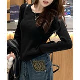 フリル リブニットトップス クルーネック | Miniministore | 詳細画像4 