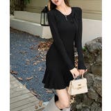 プリーツ裾 長袖リブニットワンピース上品 | Miniministore | 詳細画像10 