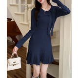 プリーツ裾 長袖リブニットワンピース上品 | Miniministore | 詳細画像12 