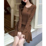 プリーツ裾 長袖リブニットワンピース上品 | Miniministore | 詳細画像15 