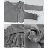 プリーツ裾 長袖リブニットワンピース上品 | Miniministore | 詳細画像23 
