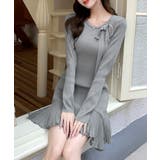 プリーツ裾 長袖リブニットワンピース上品 | Miniministore | 詳細画像4 