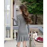 プリーツ裾 長袖リブニットワンピース上品 | Miniministore | 詳細画像6 