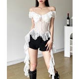 シアーレースキャミソール フリルビスチェ | Miniministore | 詳細画像7 