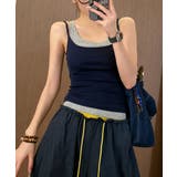 レイヤード風キャミソール 韓国風配色夏服 | Miniministore | 詳細画像13