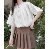 Vネックフリルブラウス 花柄刺しゅう夏服 | Miniministore | 詳細画像13