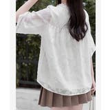 Vネックフリルブラウス 花柄刺しゅう夏服 | Miniministore | 詳細画像14