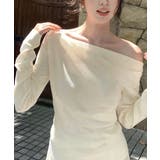 オフショルニットトップスサイドタック長袖 | Miniministore | 詳細画像2 