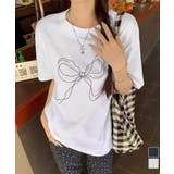 リボンプリントTシャツ レディース 半袖 | Miniministore | 詳細画像1