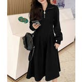 ハーフジップワンピース長袖ウエストタック | Miniministore | 詳細画像7 