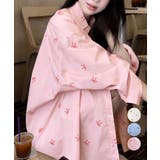 総柄リボンシャツブラウス ゆったりシャツ | Miniministore | 詳細画像1