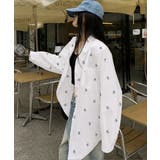 総柄リボンシャツブラウス ゆったりシャツ | Miniministore | 詳細画像12