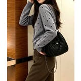 ドット柄クルーネックニットカーディガン秋 | Miniministore | 詳細画像10
