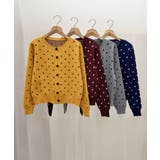 ドット柄クルーネックニットカーディガン秋 | Miniministore | 詳細画像21