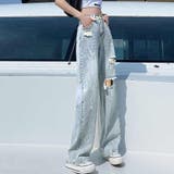 ダメージ デニムパンツ ハイウエスト韓国 | Miniministore | 詳細画像6 