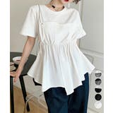ドッキングペプラムブラウス 半袖トップス | Miniministore | 詳細画像1 