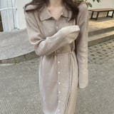 ベージュ | ニットワンピース レディース vネック | Miniministore