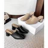 ミュールパンプス 太ヒール靴スクエアトゥ | Miniministore | 詳細画像1 