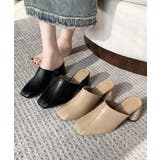 ミュールパンプス 太ヒール靴スクエアトゥ | Miniministore | 詳細画像2 