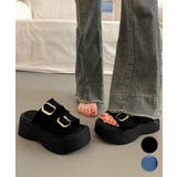 ダブルバックルサンダルデニム厚底サンダル | Miniministore | 詳細画像1 