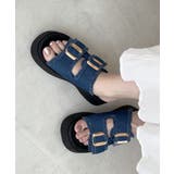 ダブルバックルサンダルデニム厚底サンダル | Miniministore | 詳細画像14 