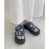ダブルバックルサンダルデニム厚底サンダル | Miniministore | 詳細画像15 