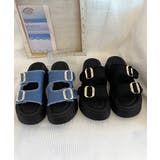 ダブルバックルサンダルデニム厚底サンダル | Miniministore | 詳細画像18 