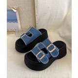 ダブルバックルサンダルデニム厚底サンダル | Miniministore | 詳細画像19 