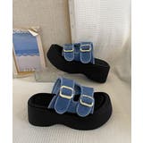 ダブルバックルサンダルデニム厚底サンダル | Miniministore | 詳細画像20 