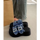 ダブルバックルサンダルデニム厚底サンダル | Miniministore | 詳細画像7 