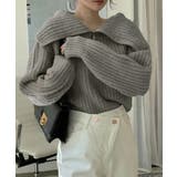 ハーフジップニットセーター ビッグカラー | Miniministore | 詳細画像2 