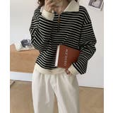 ハーフジップニットポロ ボーダートップス | Miniministore | 詳細画像13 